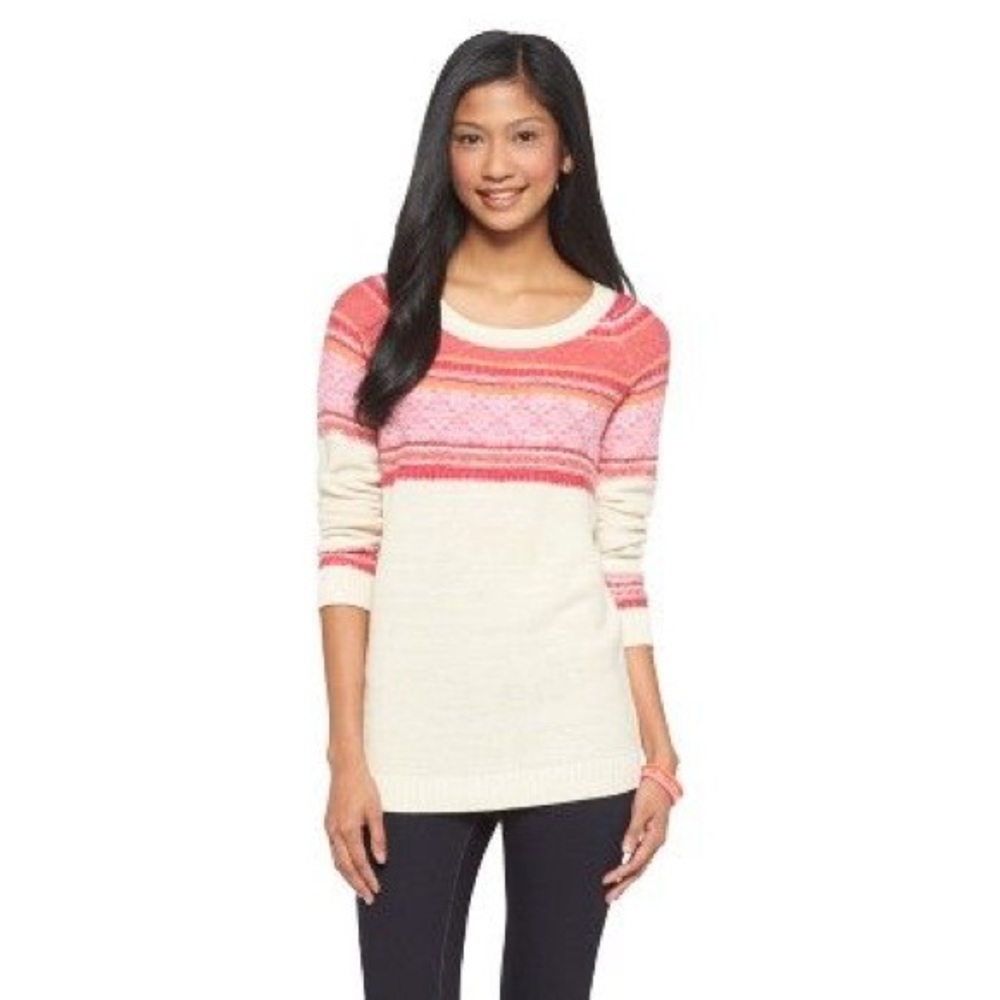 Mossimo Pink/White/Orange Sweater